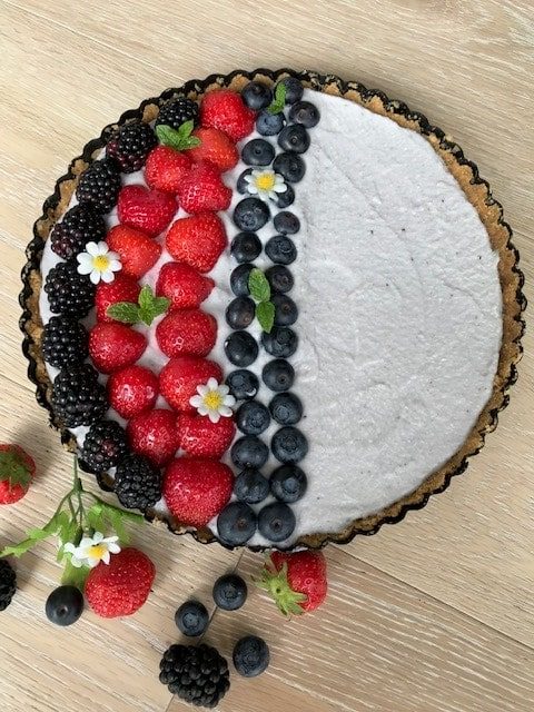 torta fredda con crema di yogurt