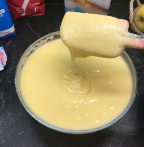 composto cremoso e gonfio