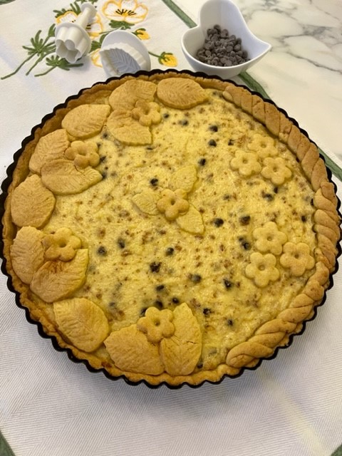 Crostata con frolla all'olio e ricotta