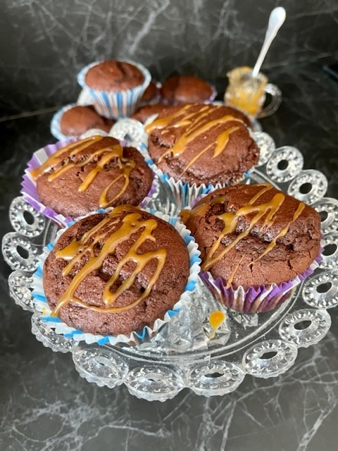 Muffin cioccolato e caramello salato